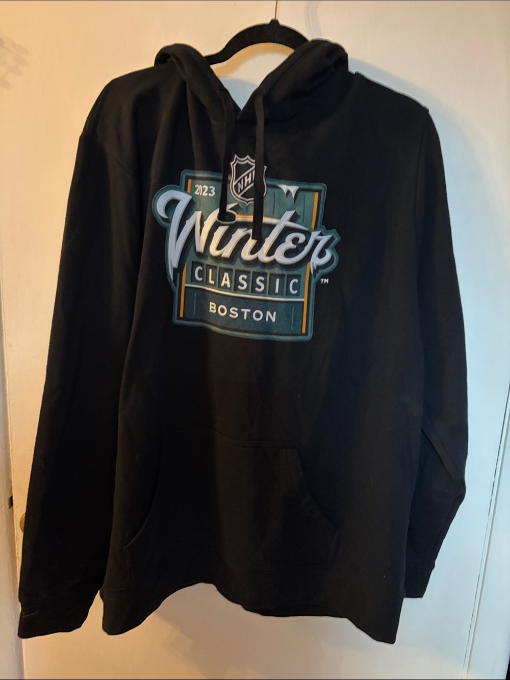 Fanatics Black Boston Winter Classic Hoodie with Teal & White Logo